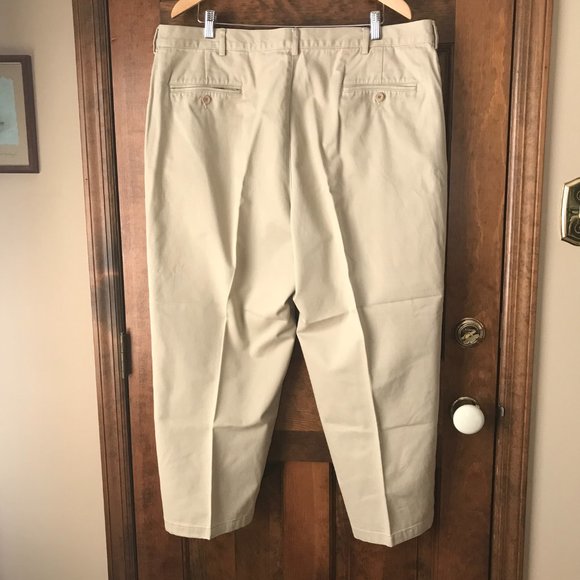 Lands' End Khaki Flat Front Pants Size 42 x 26 - Picture 8 of 13